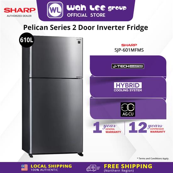 Picture of SHARP FRIDGE SJP601MFMS SILVER (610L)
