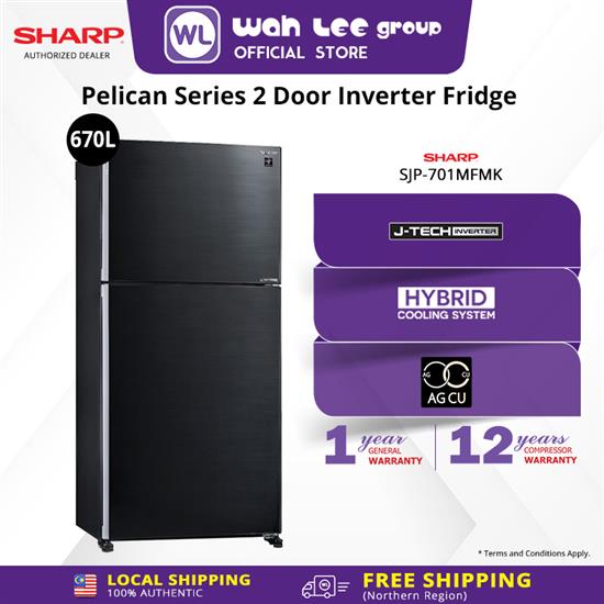 Picture of SHARP FRIDGE SJP701MFMK BLACK (670L)