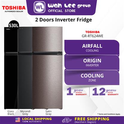 Picture of TOSHIBA FRIDGE GR-RT624WE-PMY(37) INVERTER (530L) SATIN GRAY