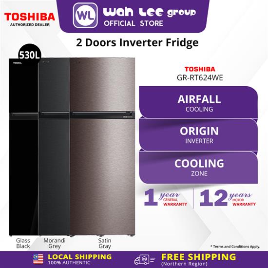 Picture of TOSHIBA FRIDGE GR-RT624WE-PMY(37) INVERTER (530L) SATIN GRAY