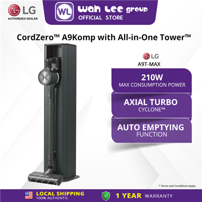 Show details for LG ALL IN ONE TOWER (WITH MOP) STICK VACUUM CLEANER A9T-MAX CALMING GREEN Picture of LG ALL IN ONE TOWER (WITH MOP) STICK VACUUM CLEANER A9T-MAX CALMING GREEN