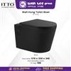 Picture of ITTO 180MM P TRAP WALL-HUNG TOILET BOWL RIMLESS FLUSHING IT-115 White Gold Black