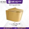 Picture of ITTO 180MM P TRAP WALL-HUNG TOILET BOWL RIMLESS FLUSHING IT-115 White Gold Black