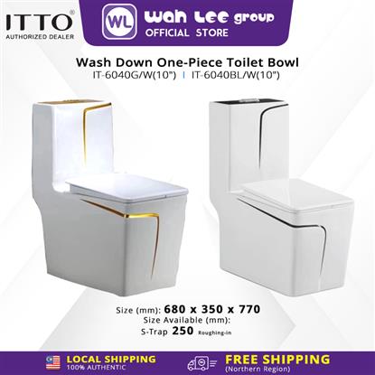 Picture of ITTO Wash Down One-Piece Toilet Bowl IT-6040 IT-6040G/W IT-6040BL/W