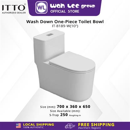 Show details for ITTO Rimless Flushing System Anti-Splash One-Piece Toilet Bowl IT-8189 S-TRAP 250mm Picture of ITTO Rimless Flushing System Anti-Splash One-Piece Toilet Bowl IT-8189 S-TRAP 250mm