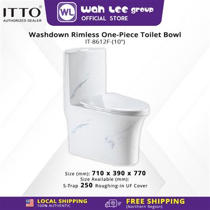 Picture of ITTO Washdown Rimless One-Piece Toilet Bowl IT-8612F 250mm S-Trap