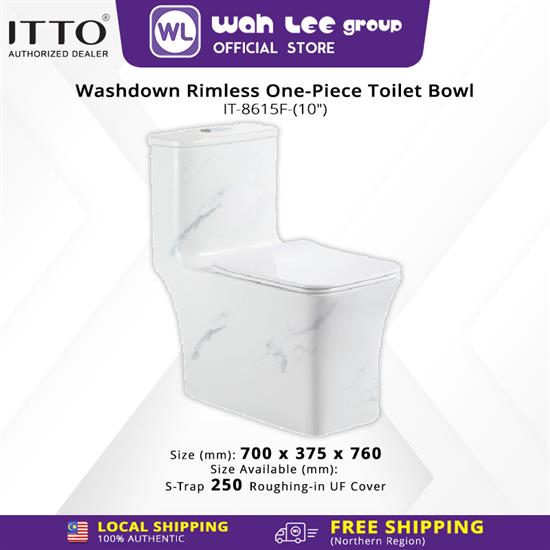 Picture of ITTO Washdown Rimless One-Piece Marble texture Toilet Bowl IT-8615F 250mm S-Trap 
