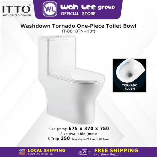 Picture of ITTO Washdown Tornado Flushing System One-Piece Toilet Bowl IT-8618TN 250mm S-Trap