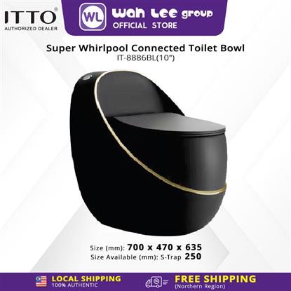 Picture of ITTO Super Whirlpool Connected Toilet Bowl IT-8886BL 250mm S-Trap
