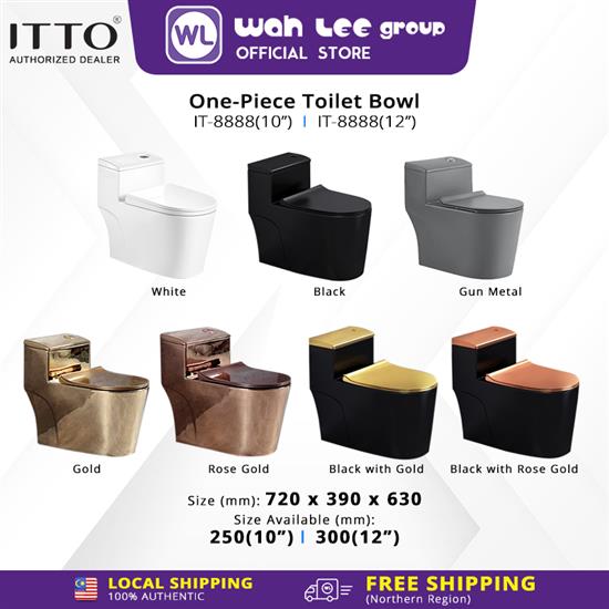 Picture of ITTO Rimless One-Piece Toilet Bowl IT-8888 10"  250mm S-Trap