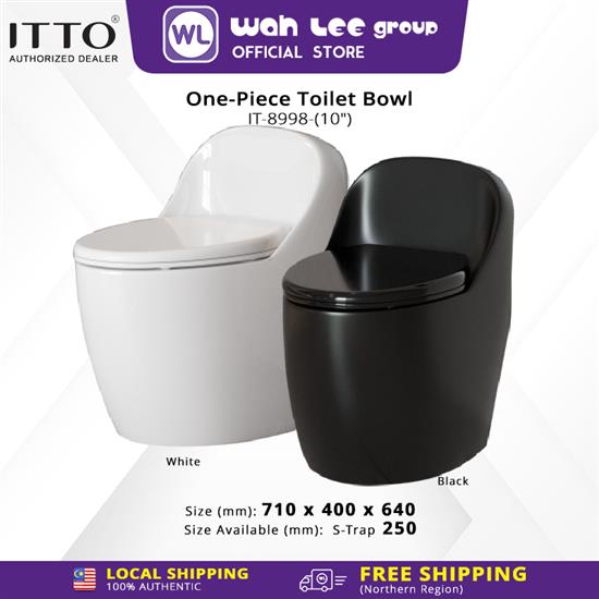 Picture of ITTO Hurricane Flush One-Piece Toilet Bowl IT-8998 S-Trap 250mm 