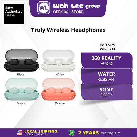 Picture of SONY TRULY WIRELESS HEADPHONES WF-C500 (Black / Orange / Green / White)