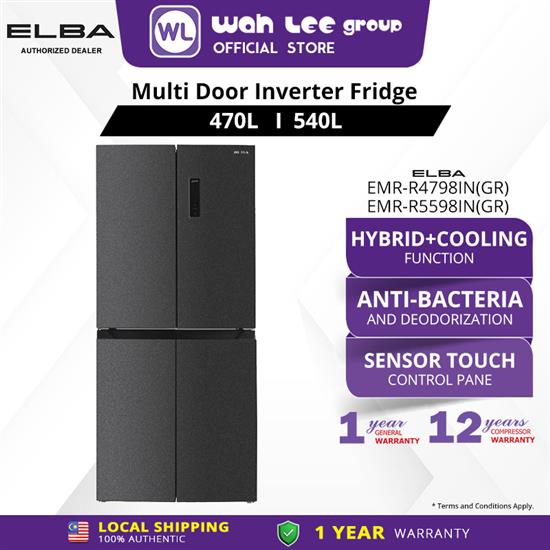Picture of ELBA 4 DOOR FRIDGE EMR-R4798IN(GR) 470 , 540 LITRE