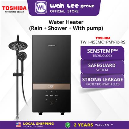 Picture of TOSHIBA HOME SHOWER TWH-45EMC1PMY(K)-RS 4.5KW DC RAIN (TOUCHSCREEN/BLACK SHOWER)