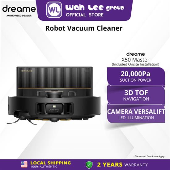Picture of DREAME ROBOT VACUUM CLEANER X50 MASTER INCLUDING INSTALLATION SELF CLEAN WET & DRY (BLACK)