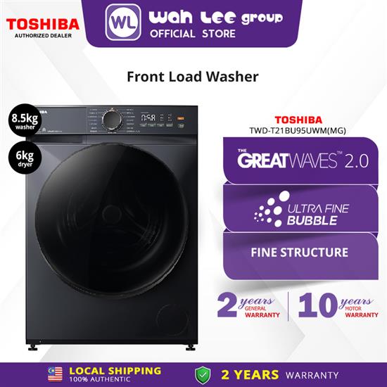 Picture of TOSHIBA WASHER DRYER TWD-T21BU95UWM(MG) (8.5KG/6KG)