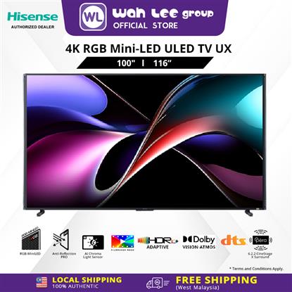 Picture of HISENSE 100“ 116” 4K RGB MINILED TV UX SERIES