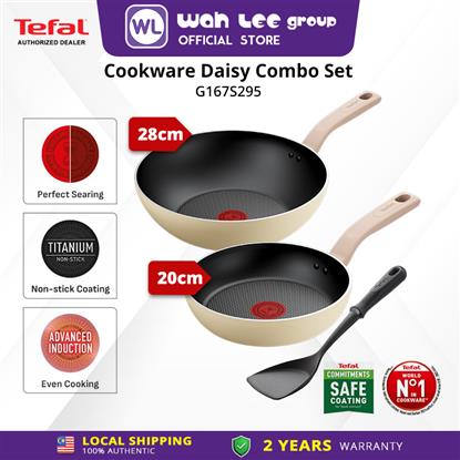 Picture of TEFAL COOKWARE DAISY 2 PCS SET G167S295 WP28+FP20 (INDUCTION BASE)