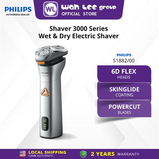 Picture of PHILIPS SERIES 3000 WET & DRY SHAVER S3882/00 - RECHARGEABLE (BLUE BLACK)