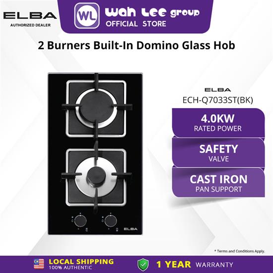 Picture of ELBA DOMINO BUILT-IN GLASS HOB EDH-F3302G(BK)