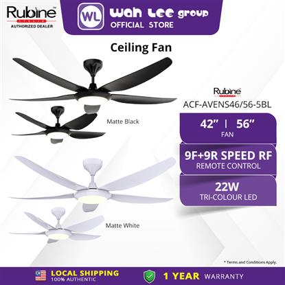Picture of RUBINE CEILING FAN ACF-AVENS42/56-5BL-MB/MW (LED)