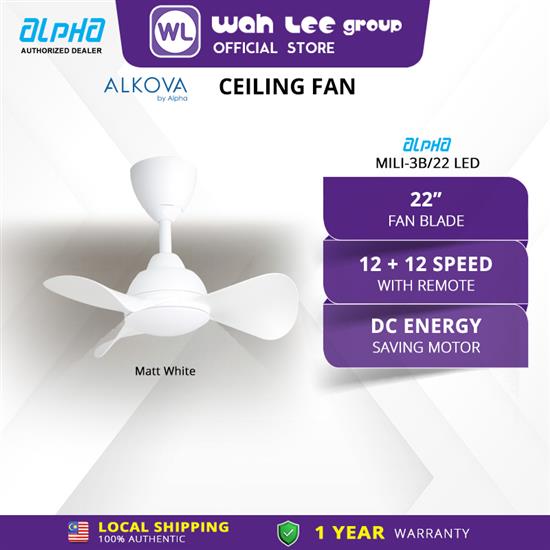 Picture of ALKOVA CEILING FAN MILI 3B/22 (DC) (LED)