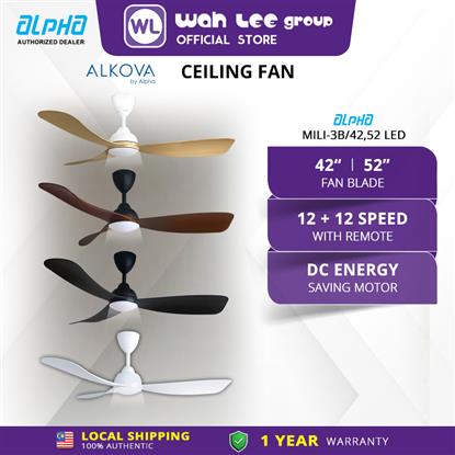 Picture of ALKOVA CEILING FAN MILI 3B/42, 52 (DC) (LED)