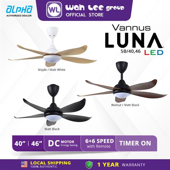Picture of ALPHA CEILING FAN VANNUS LUNA 5B/40,46 LED (DC)