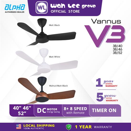 Picture of ALPHA CEILING FAN VANNUS V3 3B/40,46,52