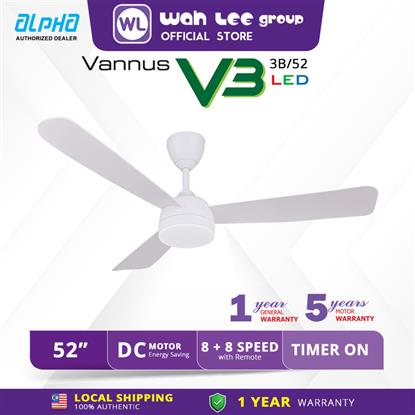 Picture of ALPHA VANNUS CEILING FAN V3 3B/52 LED (MATT WHITE)