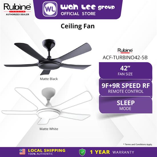 Picture of RUBINE CEILING FAN ACF-TURBINO42-5B (DC) 42''