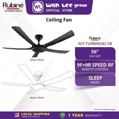 Picture of RUBINE CEILING FAN ACF-TURBINO56-5B-MB (DC) 56''