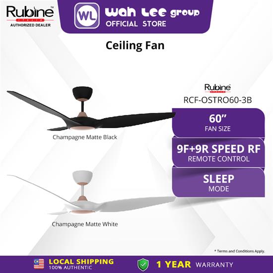 Picture of RUBINE CEILING FAN RCF-OSTRO60-3B (DC) 60''