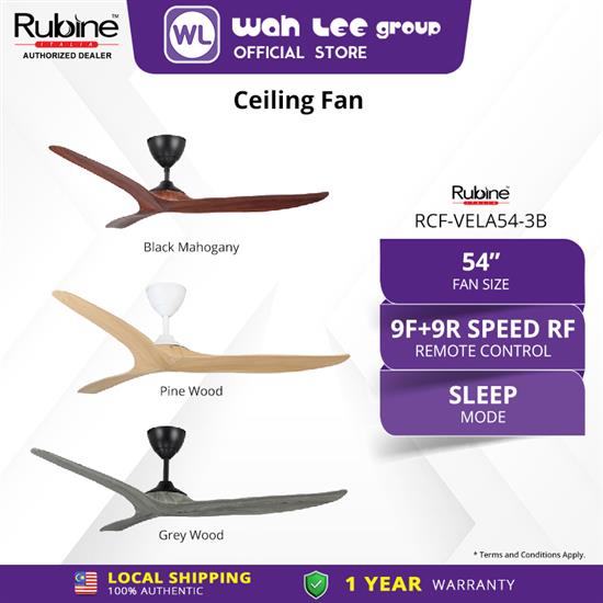 Picture of RUBINE CEILING FAN RCF-VELA54-3B-BM (DC) 54''