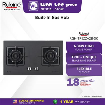 Picture of RUBINE BUILT-IN GAS HOB RGH-TREZZA2B-SK