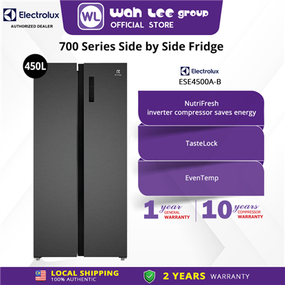 Picture of ELECTROLUX SIDE BY SIDE FRIDGE ESE4500A-B (450L) MATTE BLACK