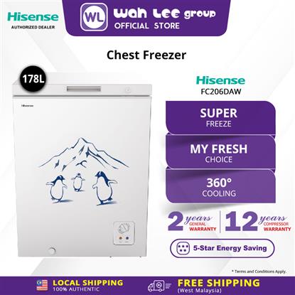 Picture of HISENSE CHEST FREEZER FC206DAW (178L)