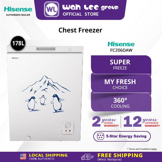 Picture of HISENSE CHEST FREEZER FC206DAW (178L)