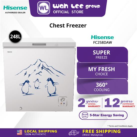 Picture of HISENSE CHEST FREEZER FC258DAW (248L)