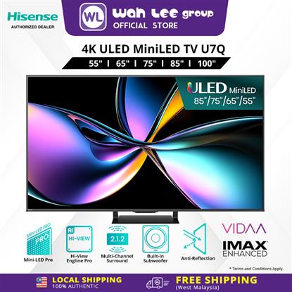 Picture of HISENSE 4K ULED MiniLED TV U7Q Series (55" / 65" / 75" / 85" / 100")