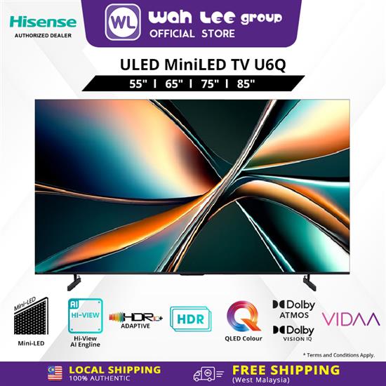 Picture of HISENSE 4K ULED MiniLED TV U6Q Series (55" / 65" / 75" / 85")