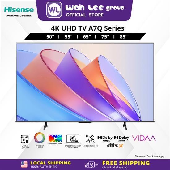 Picture of HISENSE 4K Vidaa LED TV A7 Series (50" / 55" / 65" / 75" / 85" )
