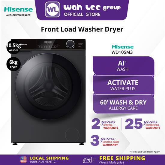 Picture of HISENSE WASHER DRYER WD105M3 (10.5KG/7KG)