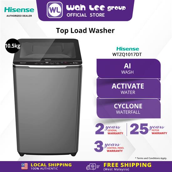 Picture of HISENSE TOP LOAD WASHER WTZQ1017DT 10.5KG (DD INVERTER)