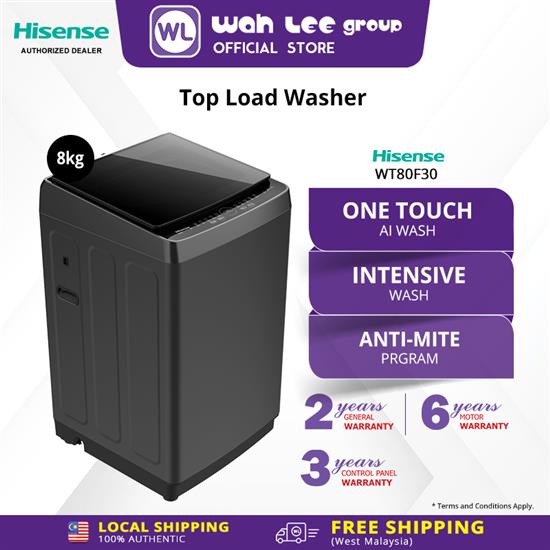 Picture of HISENSE TOP LOAD WASHER WT80F30 (8KG)