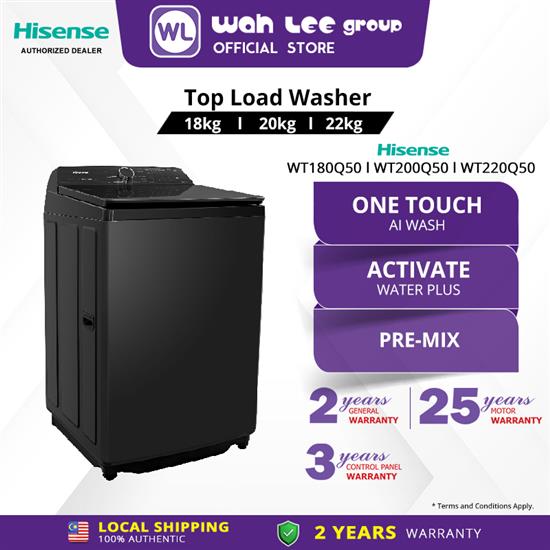 Picture of HISENSE TOP LOAD WASHER WT180Q50 / WT200Q50 / WT220Q50 (18KG / 20KG / 22KG) DD INVERTER