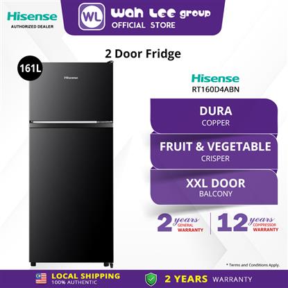 Picture of HISENSE 2 DOOR FRIDGE RT160D4ABN (161L)