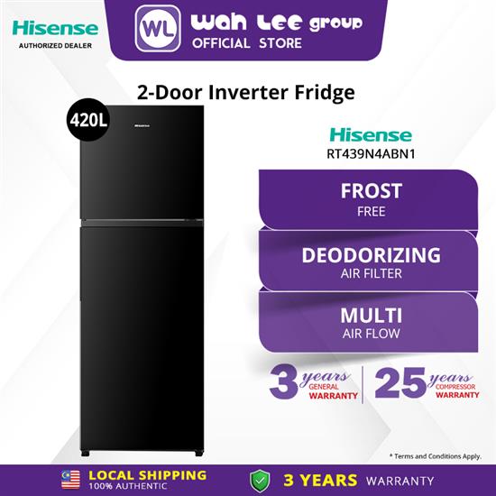 Picture of HISENSE 2 DOOR FRIDGE RT439N4ABN1 (420L) INVERTER