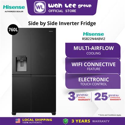 Picture of HISENSE SIDE BY SIDE FRIDGE RS822N4ABVI2 (760L)