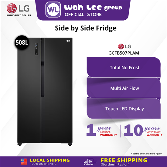 Picture of LG SIDE BY SIDE FRIDGE GC-FB507PLAM (508L) MATTE BLACK